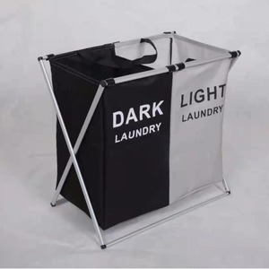 3pcs Oxford Tissu Sac à Linge Étanche Pliable Landry Panier à Linge 3 Compartiments - Product Image 4