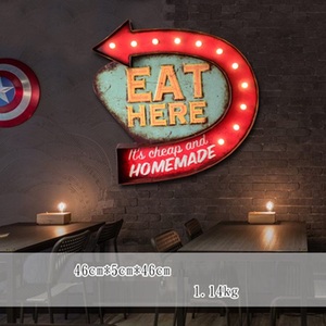 Industrial Style Bar Wall Soft Decoration LED Light Vintage Cafe Shop <strong>Background</strong> Wall Originality Wall Pendant - Product Image 5