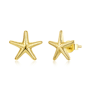 Star Shape Copper Stud Earrings Unisex <b>Vintage</b> Fashion Jewelry 1.1cm Size <b>Scale</b> Display - Product Image 3