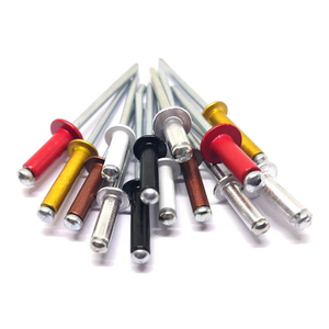 Rivets aveugles populaires en aluminium rouge, blanc et noir, avec grands rivets à bride - Product Image 1