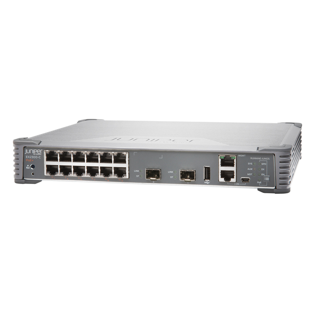 Juniper EX2300-C-12P Compact Managed Ethernet Switch 12-Port Gigabit PoE+ 2x 1/10G SFP+ Uplinks Layer 2/3 Network Switch