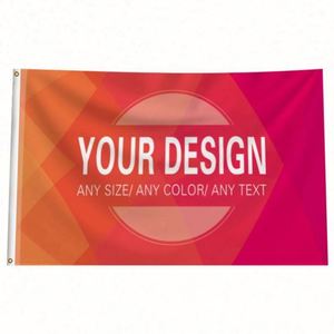 Factory Wholesale Advertising Promotional Orange Custom <b>Flags</b>, Banners with 2 Grommets - Product Image 6