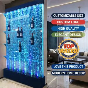 Panel acrílico con luces LED multicolor de tamaño personalizado, muy vendido, con pared de burbujas de agua y gabinete para vinos. - Product Image 3