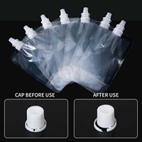 Pochettes souples transparentes en plastique pour liquides, boissons, jus, eau, avec bec verseur, 100ml, 150ml, 250ml