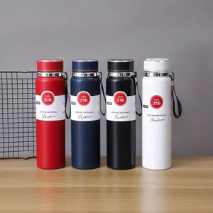 Portable Double-Layer 316 Stainless Steel Thermos Cup Large Capacity Outdoor Sports Bottle Strap Genuine Promotional Drinkware