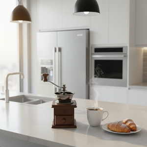 Moulin à café manuel conique en acier inoxydable avec manivelle, réglage de la grosseur, antidérapant, pour tous types de café - Product Image 1