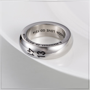 Trendy Number Titanium Steel <b>Ring</b> 1314 Gd Inspired Unisex Fashion Jewelry Gift - Product Image 2