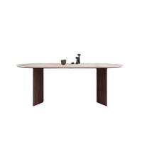 Table à manger ovale en quartz massif, design moderne français haut de gamme, imperméable, meubles écologiques pour la maison