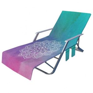 Housse de chaise longue de piscine en microfibre éponge personnalisée avec logo pour hôtel, chaise longue de plage, serviette de chaise longue - Product Image 4