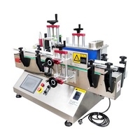 Machine d'étiquetage automatique de table, ronde et compacte, pour bouteilles rondes et carrées, cosmétiques, vin, boissons, bouteilles en verre