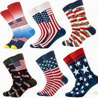 Nouvelle collection 2026 : Chaussettes fantaisie pour hommes, motif tricoté durable, symbole du dollar et drapeau national américain