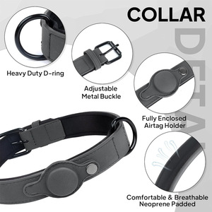 Collier AirTag en PU pour animaux de compagnie avec boucle de fermeture, anti-perte, positionnable et réglable pour chiens de petite/moyenne taille, toutes saisons - Product Image 3