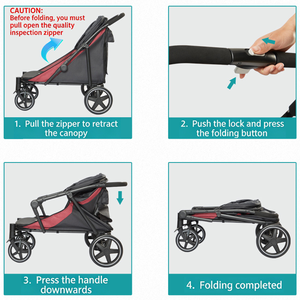 Chariots <span class=keywords><strong>de</strong></span> transport pliables <span class=keywords><strong>de</strong></span> luxe portables à 4 roues pour animaux <span class=keywords><strong>de</strong></span> compagnie, petits et grands, pour chats et chiens, vente en gros - Product Image 5