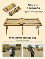 Table pliante robuste et stable en bois de hêtre pour usage domestique et extérieur, idéale pour le camping et les pique-niques