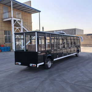 Autobús Eléctrico de Alta Calidad Estilo Vintage, Carro de Golf Eléctrico de 23 Asientos, Autobús Turístico Negro Grande con 23 Asientos - Product Image 2