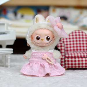 <b>Mini</b> Labubu Doll Clothes 10cm Fourth Generation Princess Hepburn Secret Code Outfit Vinyl Keychain Blind Box Fashion Toy - Product Image 2