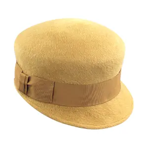 LiHua Custom Plaid Pattern Wool Felt Hats Lady Hat Safe Material Popular Design Ladies Dress Hats Wholesale