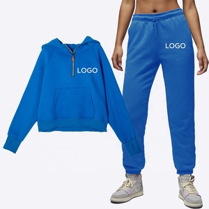 High-quality Fabric 1/4 Zip Pullover Lounge <strong>Wear</strong> Plus Size Women's Sets Women Jogger Sets for Women Two Pieces - Product Image 4