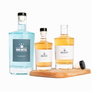 Hot Seller 200ml <strong>375ml</strong> Round Clear Whiskey Glass Vodka Bottle with Cork for Liquor - Product Image 4