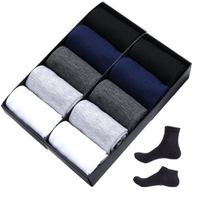 Chaussettes tubulaires antibactériennes personnalisées Comfort Best 5 couleurs pour hommes, chaussettes habillées en coton respirantes pour l'été, emballées en boîte jetable avec...