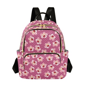 Hawaii Hau Quilted Polyester <b>Backpack</b> Casual College School Bag Waterproof Travel Custom Pink Flower Laptop Women <b>Backpack</b> - Product Image 1