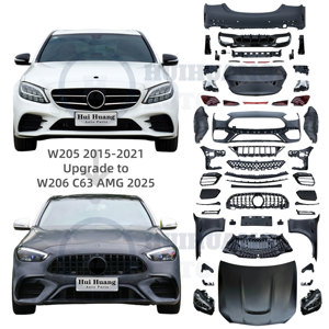 Cho Mercedes <span class=keywords><strong>Benz</strong></span> 2015-2021 W205 <span class=keywords><strong>C</strong></span> <span class=keywords><strong>Class</strong></span> C200 C250 C300 để w206 C63 Amg <span class=keywords><strong>2025</strong></span> BodyKit phía trướ<span class=keywords><strong>c</strong></span> phía sau xe Bumper mui xe Fender - Product Image 1