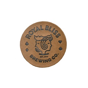 Low MOQ Wholesale Sew on Garment Sewing Patch Custom PU Leather Embossed Logo Badges PU <strong>Jeans</strong> Patch Leather <strong>Labels</strong> - Product Image 3