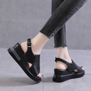 2024 Summer Wedge Platform Sandals Fashion Retro <strong>Romen</strong> Beach Shoes Ladies Casual Peep Toe Soft Comfortable Sandalias De Mujer - Product Image 2