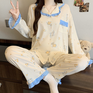 Venda por Atacado de Pijamas Femininos Estilosos: Conjuntos de Loungewear de Manga Longa com Estampa de Desenhos Animados para o Outono - Product Image 3