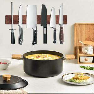 <span class=keywords><strong>Portacoltelli</strong></span> <span class=keywords><strong>Magnetico</strong></span> Ecologico in Bambù, Supporto Universale per Coltelli da Cucina in Legno di Noce - Product Image 4