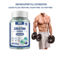 Gummies de créatine liquide végétaliennes sans sucre à marque privée 5000mg de créatine monohydrate Énergie pour la croissance musculaire 120 unités