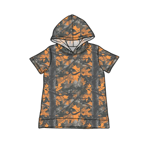 Chemise à capuche à manches longues pour garçons, style décontracté, motif branches de chasse, en coton et élasthanne, pour enfants et frères, vente en gros, collection boutique personnalisée - Product Image 3