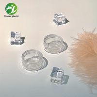 Mini flacon rond en plastique transparent pour blush, flacon pour crème pour le visage, flacon pour produits de soin de la peau, matériau d'emballage cosmétique