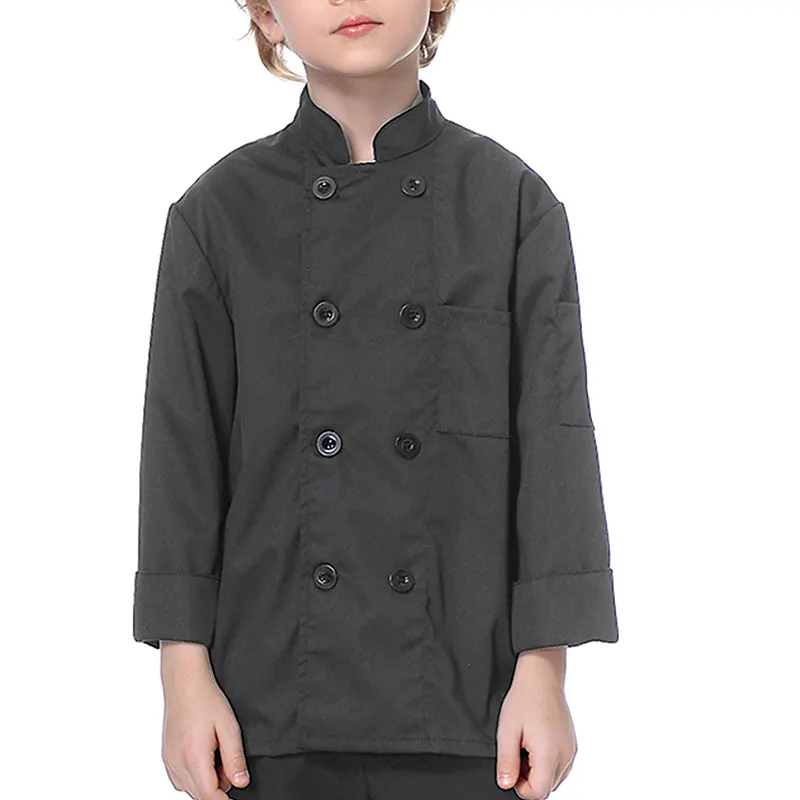 बाल बच्चों शेफ जैकेट पोशाक लड़के लड़की लड़की की वर्दी टोपी 3-14 साल