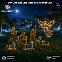 Luces LED Personalizadas con Diseño de Escena de Natividad 2D, Decoración con Motivos Luminosos, OEM ODM para Exhibiciones de Iluminación Comercial Navideña