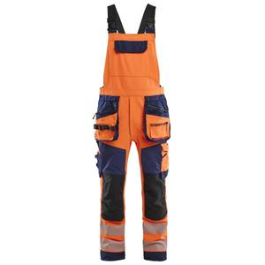 BLAKLADER - 262616485389D124 Peto con pechera de alta visibilidad Estiramiento en 4 direcciones Naranja/Azul marino-EAN 7330509930526 ROPA DE TRABAJO DE LA HI-VIS - Product Image 1