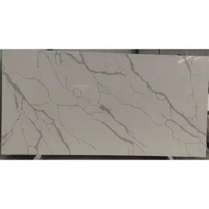 Quality quartz stone Engneered stone coffee hot sale white quartz tile 20mm thick slab for kitchen island work top