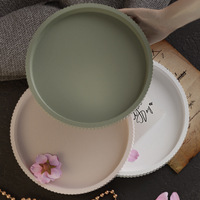 Timesrui bricolage plaque de rangement Pot de fleur Base Silicone moule goutte à goutte colle gypse ciment rayure grossière plateau circulaire dentelle plaque moule