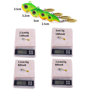 Appât de pêche en métal Vibra Lure, 0.022kg, avec feuilles tournantes, pour poissons d'eau douce, appâts de fond pour la pêche en mer, XY-540 - Product Image 2