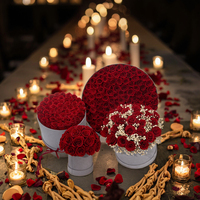 Op maat gemaakte 100 rozen orchidee geconserveerde bloemenbal bruiloft centerpiece handgemaakte decoraties voor Valentijnsdag Kerstmis Nieuwjaar