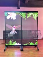 Bannière publicitaire LED numérique autonome pour intérieur, affiche LED holographique, pas de pixel P3.91/P6.25, 90% transparent, haute résolution