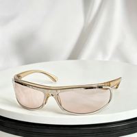 Lunettes de soleil sport polarisées dégradées légères unisexe UV400, monture carrée intégrale, bleu clair multicolore pour cyclisme et course en extérieur