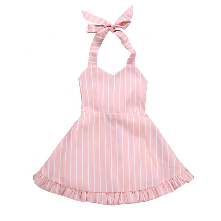 Розовая Одежда для маленьких детей, детское солнечное платье без рукавов, китайские детские платья для новорожденных