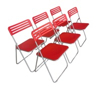 Chaise pliante en métal en plastique léger chaises pliables portables d'extérieur chaises de jardin rembourrées suspendues pour les événements C0062
