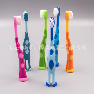 Cepillo de dientes para niños con forma de jirafa, cerdas de nailon suaves, manual, para uso doméstico infantil, 15x2,1 cm - Product Image 2