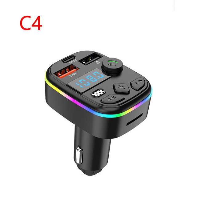 Multifunctional Portable Car MP3 BT Hands-free Call Card Player FM Transmitter USB Port Mobile Phone Charger Fast Charging