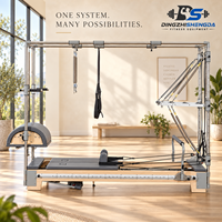 Machine multifonctionnelle de studio Pilates Reformer en bois d'érable 8-en-1 avec chaise, échelle, baril, correcteur de colonne vertébrale et tour pour le corps et le yoga