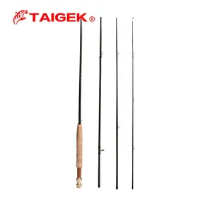 TAIGEK Wholesale 9FT 5# 4 Sections Carbon Nymphing Fishing Rod Lightweight Hollow Fly fishing Rods