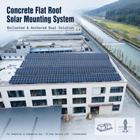 Système de montage de panneaux solaires, supports pour toit en béton, kit de montage solaire pour toit plat personnalisé, inclinaison réglable, galvanisé à chaud, 20-25