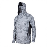 AQTQ Custom Sublimatie UPF 50 UV Vis Hoodie met Halsbeschermer Lange Mouwen Camo Outdoor Performance Shirt voor Volwassenen